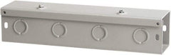 nVent Hoffman - 6" High x 6" Wide x 120" Long, Screw Mount Solid Wall Wire Duct - Gray, 23 Knockouts, Hinged Cover, Steel - Exact Industrial Supply