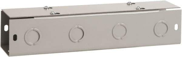 nVent Hoffman - 4" High x 4" Wide x 60" Long, Screw Mount Solid Wall Wire Duct - Gray, 19 Knockouts, Flat Cover, Steel - Exact Industrial Supply