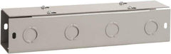 nVent Hoffman - 6" High x 6" Wide x 12" Long, Screw Mount Solid Wall Wire Duct - Gray, 3 Knockouts, Flat Cover, Steel - Exact Industrial Supply