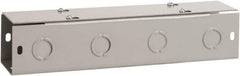nVent Hoffman - 4" High x 4" Wide x 12" Long, Screw Mount Solid Wall Wire Duct - Gray, 4 Knockouts, Flat Cover, Steel - Exact Industrial Supply