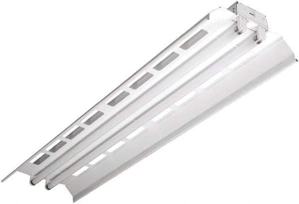 Cooper Lighting - 2 Lamps, 32 Watts, Fluorescent, Low Bay Fixture - 48" Long x 4-5/8" High x 12" Wide, 120-277 Volt, Steel Housing, 8% Uplight - Exact Industrial Supply