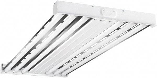 Cooper Lighting - 6 Lamps, 54 Watts, Fluorescent, High Bay Fixture - 48" Long x 2-15/32" High x 19-17/32" Wide, 120-277 Volt, Steel Housing - Exact Industrial Supply