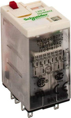 Square D - 14 Pins, 1.2 VA Power Rating, Ice Cube Electromechanical Plug-in General Purpose Relay - 3 Amp at 277 VAC, 4PDT, 120 VAC, 21mm Wide x 40mm High x 27mm Deep - Exact Industrial Supply