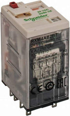 Square D - 14 Pins, 1.2 VA Power Rating, Ice Cube Electromechanical Plug-in General Purpose Relay - 6 Amp at 277 VAC, 4PDT, 24 VAC, 21mm Wide x 40mm High x 27mm Deep - Exact Industrial Supply
