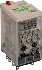 Square D - 11 Pins, 1.2 VA Power Rating, Ice Cube Electromechanical Plug-in General Purpose Relay - 10 Amp at 277 VAC, 3PDT, 24 VAC, 21mm Wide x 40mm High x 27mm Deep - Exact Industrial Supply