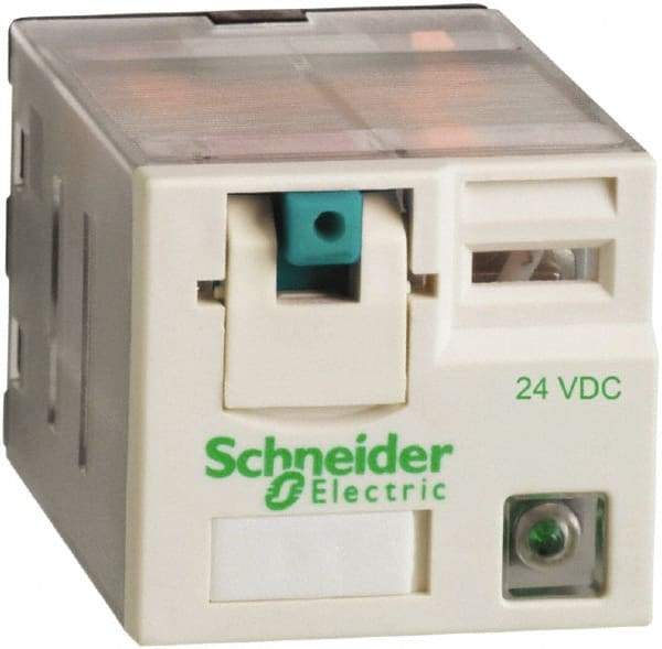 Square D - 11 Pins, Ice Cube Electromechanical Plug-in General Purpose Relay - 15 Amp at 277 V, 3PDT, 24 VDC, 31mm Wide x 39mm High x 27mm Deep - Exact Industrial Supply
