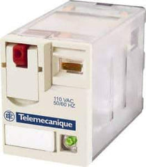 Schneider Electric - 1,500 VA Power Rating, Electromechanical Plug-in General Purpose Relay - 3 Amp at 250 VAC & 28 VDC, 6 at 250/277 VAC & 28 VDC, 8 Amp at 30 VDC, 4CO, 220 VDC - Exact Industrial Supply