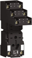 Square D - 8 Pins, 250 Volt, 5 and 12 Amp, DPDT, Ice Cube Relay Socket - DIN Rail Mount, Screw Panel Mount, Screw Terminal - Exact Industrial Supply