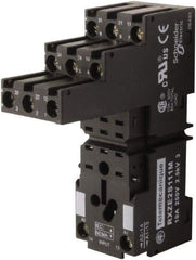 Square D - 14 Pins, 250 Volt, 5 and 10 Amp, 4PDT, Ice Cube Relay Socket - DIN Rail Mount, Screw Panel Mount, IP20, Plug In Terminal - Exact Industrial Supply