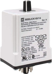 Square D - 8 Pin, 10 min Delay, DPDT Time Delay Relay - 10 Contact Amp, 24 VAC/VDC - Exact Industrial Supply