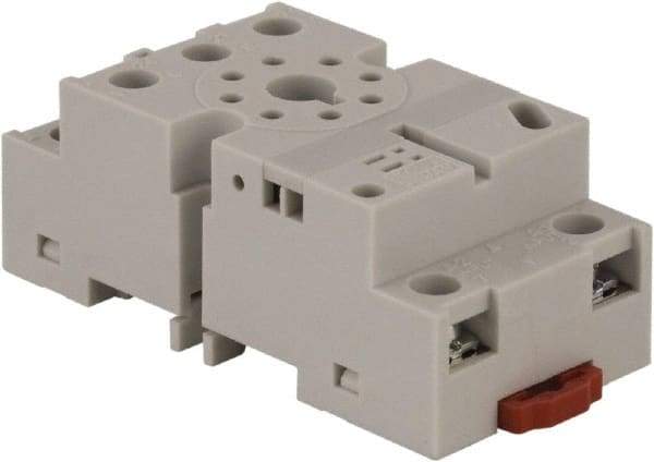 Square D - 8 Pins, 300 VAC, 5, 10 and 16 Amp, Octal Relay Socket - DIN Rail Mount, Panel Mount, 2 Tiers, Screw Clamp Terminal - Exact Industrial Supply