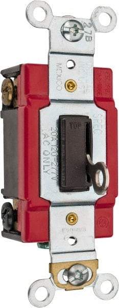Cooper Wiring Devices - 3 Pole, 120 to 277 VAC, 20 Amp, Specification Grade, Key Lock, Wall and Dimmer Light Switch - 1.31 Inch Wide - Exact Industrial Supply