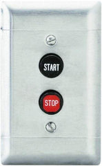 Schneider Electric - 2 Operator, Flush Pushbutton Control Station - Start-Stop (Legend), Momentary Switch, NO/NC Contact, NEMA 1 - Exact Industrial Supply