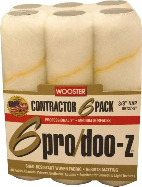 Wooster Brush - 3/8" Nap, 9" Wide Paint Roller - Medium Texture, Woven - Exact Industrial Supply