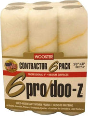 Wooster Brush - 3/8" Nap, 9" Wide Paint Roller - Medium Texture, Woven - Exact Industrial Supply