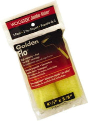 Wooster Brush - 3/8" Nap, 4-1/2" Wide Paint Mini Roller Covers - Medium Texture, Synthetic Knit - Exact Industrial Supply