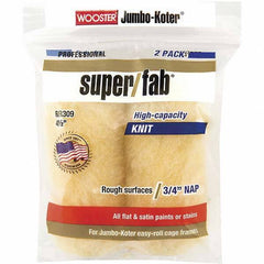 Wooster Brush - 3/4" Nap, 4-1/2" Wide Paint Mini Roller Covers - Rough Texture, Synthetic Knit - Exact Industrial Supply