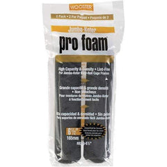 Wooster Brush - 3/8" Nap, 6-1/2" Wide Paint Mini Roller Covers - Smooth Texture, Foam - Exact Industrial Supply