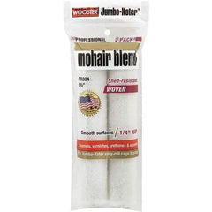 Wooster Brush - 1/4" Nap, 6-1/2" Wide Paint Mini Roller Covers - Smooth Texture, Mohair Blend - Exact Industrial Supply