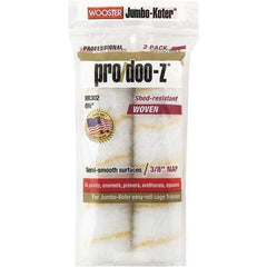 Wooster Brush - 3/8" Nap, 6-1/2" Wide Paint Mini Roller Covers - Medium Texture, Woven - Exact Industrial Supply