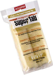 Wooster Brush - 1/2" Nap, 6-1/2" Wide Paint Mini Roller Covers - Semi-Rough Texture, Synthetic Knit - Exact Industrial Supply