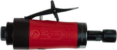 Chicago Pneumatic - 1/4" Collet, Straight Handle, Air Angle Die Grinder - 25,000 RPM, Front Exhaust, 17.2 CFM, 0.4 hp, 90 psi, 6.35mm Inlet - Exact Industrial Supply