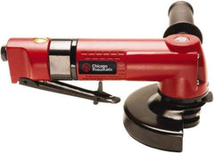 Chicago Pneumatic - 5" Wheel Diam, 12,000 RPM, Pneumatic Angle & Disc Grinder - 5/8-11 Spindle, 27.5 CFM, Front Exhaust - Exact Industrial Supply