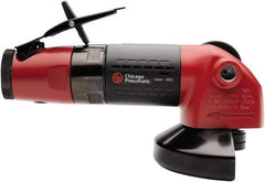 Chicago Pneumatic - 4" Wheel Diam, 12,000 RPM, Pneumatic Angle & Disc Grinder - 3/8-24 Spindle, 36 CFM, Rear Exhaust - Exact Industrial Supply