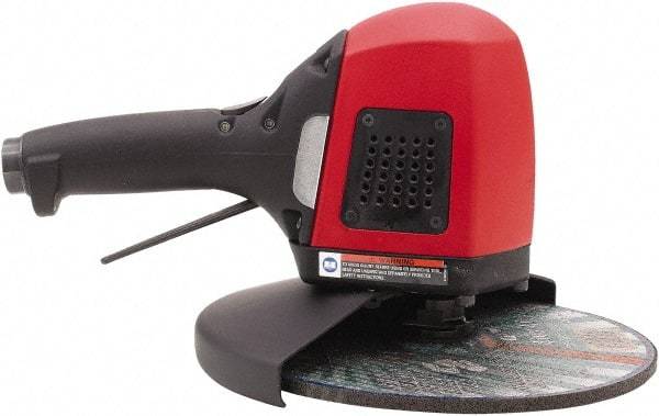 Chicago Pneumatic - 9" Wheel Diam, 6,500 RPM, Pneumatic Angle & Disc Grinder - 5/8-11 Spindle, 93 CFM, Side Exhaust - Exact Industrial Supply
