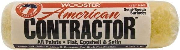 Wooster Brush - 1/2" Nap, 9" Wide Paint Roller - Semi-Rough Texture, Synthetic Knit - Exact Industrial Supply