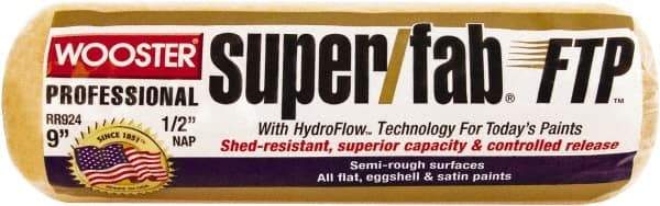 Wooster Brush - 1/2" Nap, 9" Wide Paint Roller - Semi-Rough Texture, Synthetic Knit - Exact Industrial Supply