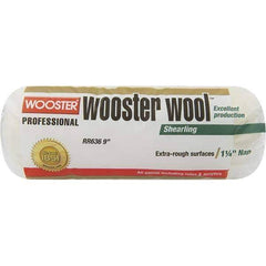Wooster Brush - 1-1/4" Nap, 9" Wide Paint Roller - Extra-Rough Texture, Lambswool - Exact Industrial Supply