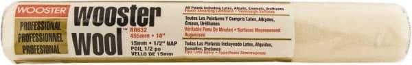 Wooster Brush - 1/2" Nap, 18" Wide Paint Roller - Semi-Rough Texture, Lambswool - Exact Industrial Supply