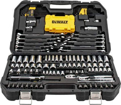 DeWALT - 142 Piece 1/4 & 3/8" Drive Mechanic's Tool Set - Comes in Blow Molded Case - Exact Industrial Supply