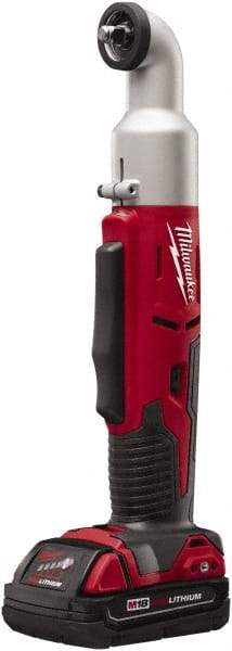 Milwaukee Tool - 3/8" Drive 18 Volt Inline Cordless Impact Wrench & Ratchet - 1,500/2,250 RPM, 0 to 3,400 BPM, 30/60 Ft/Lb Torque, 1 Lithium-Ion Battery Included - Exact Industrial Supply