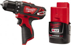 Milwaukee Tool - 12V 3/8" Pistol Grip Cordless Drill - Exact Industrial Supply
