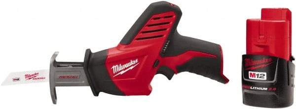 Milwaukee Tool - 12V, 0 to 3,000 SPM, Cordless Reciprocating Saw - 1/2" Stroke Length, 11" Saw Length, 1 Lithium-Ion Battery Included - Exact Industrial Supply