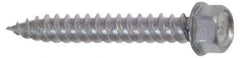 Buildex - #9 Hex Washer Head Sheet Metal Screw - Steel, 3" Length Under Head - Exact Industrial Supply