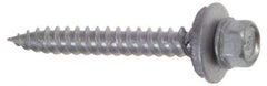 Buildex - #9 Hex Washer Head Sheet Metal Screw - Steel, 2" Length Under Head - Exact Industrial Supply