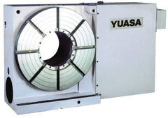 Yuasa - 1 Spindle, 25 Max RPM, 15.75" Table Diam, 2 hp, Horizontal & Vertical CNC Rotary Indexing Table - 500 kg (1100 Lb) Max Horiz Load, 281.94mm Centerline Height - Exact Industrial Supply