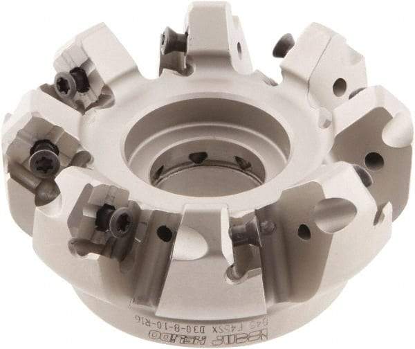 Iscar - 3" Cut Diam, 1" Arbor Hole, 0.276" Max Depth of Cut, 45° Indexable Chamfer & Angle Face Mill - 8 Inserts, S845 SX.U 16.. Insert, Right Hand Cut, 8 Flutes, Through Coolant, Series Helido - Exact Industrial Supply