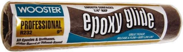 Wooster Brush - 1/4" Nap, 9" Wide Paint Roller Cover - Smooth Texture, Fabric - Exact Industrial Supply