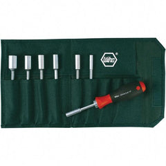 Wiha - 8 Piece, 5 to 10mm Nut Driver Set - Standard Shaft, Cushion Grip Handle - Exact Industrial Supply