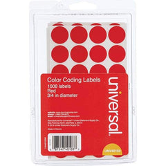 UNIVERSAL - Labels, Ribbons & Tapes Type: Color Coding Labels Color: Red - Exact Industrial Supply