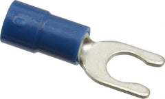 Thomas & Betts - #10 Stud, 16 to 14 AWG Compatible, Partially Insulated, Crimp Connection, Locking Fork Terminal - Exact Industrial Supply