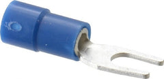 Thomas & Betts - #6 Stud, 16 to 14 AWG Compatible, Partially Insulated, Crimp Connection, Standard Fork Terminal - Exact Industrial Supply