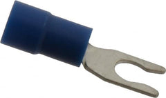 Thomas & Betts - #6 Stud, 16 to 14 AWG Compatible, Partially Insulated, Crimp Connection, Locking Fork Terminal - Exact Industrial Supply