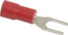 Thomas & Betts - #8 Stud, 22 to 16 AWG Compatible, Partially Insulated, Crimp Connection, Standard Fork Terminal - Exact Industrial Supply