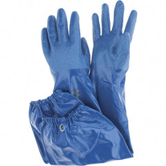 Chemical Resistant Gloves: 15 mil Thick Royal Blue, Rough