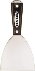 Hyde Tools - 2" Wide Chisel Edge Blade Stainless Steel Putty Knife - Flexible, Straight Nylon Handle, 7-3/4" OAL - Exact Industrial Supply